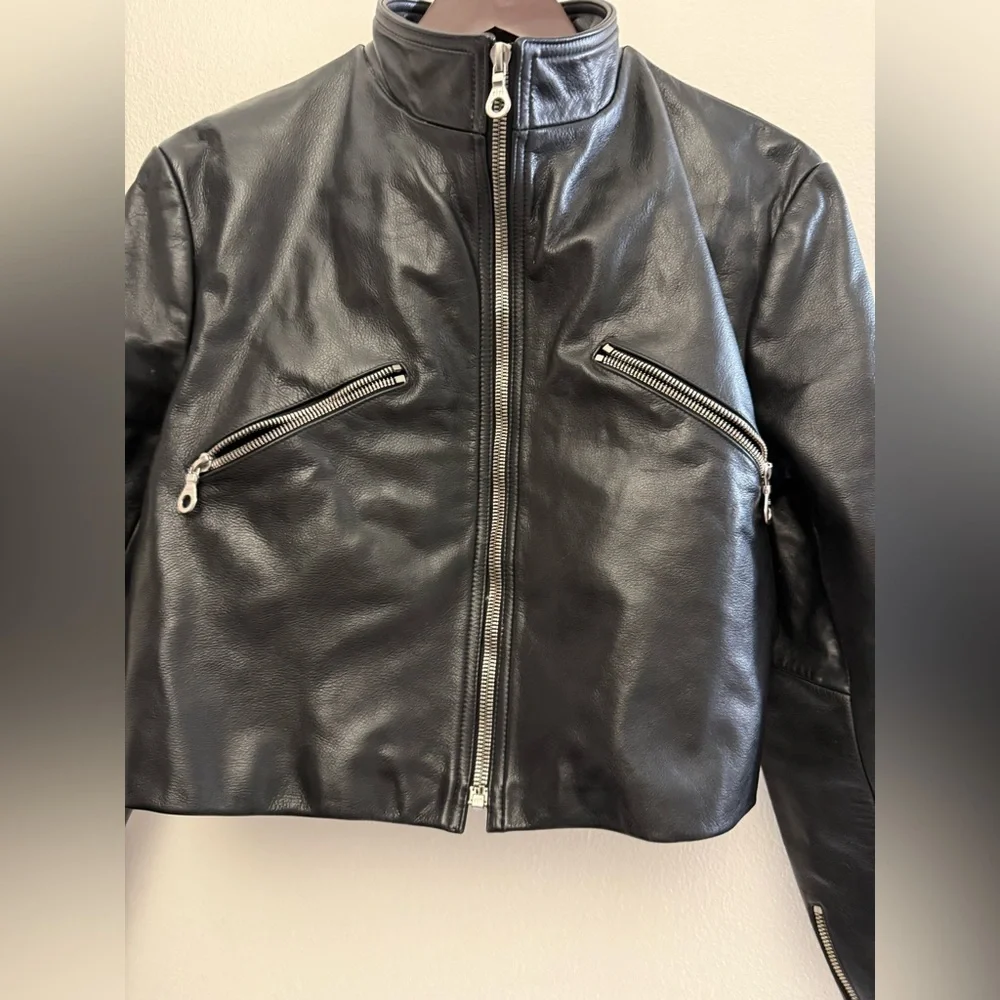 Milwaukee Black Moto Leather Jacket Women's Size Large - Picture 4 of 10